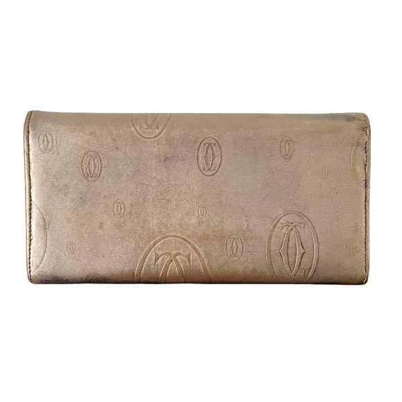 Cartier metallic happy birthday monogram leather long wallet with card - Picture 3 of 12
